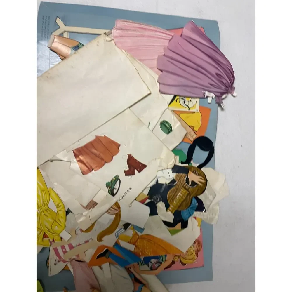 Vintage 1963 Barbie Ken Midge Paper Dolls Book Whitman Costumes Cut Out Set